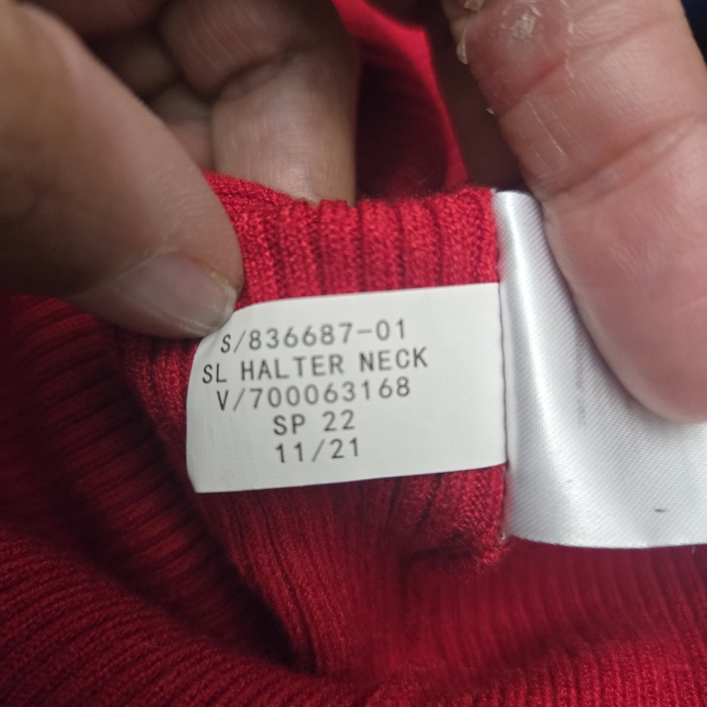 Banana Republic Lenzing Ecovero Serene Sweater Dress Large Red Ribbed Date Night - Picture 10 of 16